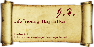 Jánossy Hajnalka névjegykártya