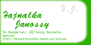 hajnalka janossy business card